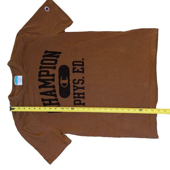 Champion Men’s Cotton Phys. Ed Short Sleeve Shirt Size‎ Medium Brown - Picture 6 of 7